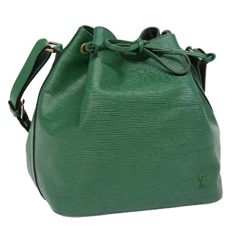 Louis Vuitton bags for bookwormsLOUIS VUITTON Epi Petit Noe Shoulder Bag Green M44102 LV Auth 84578