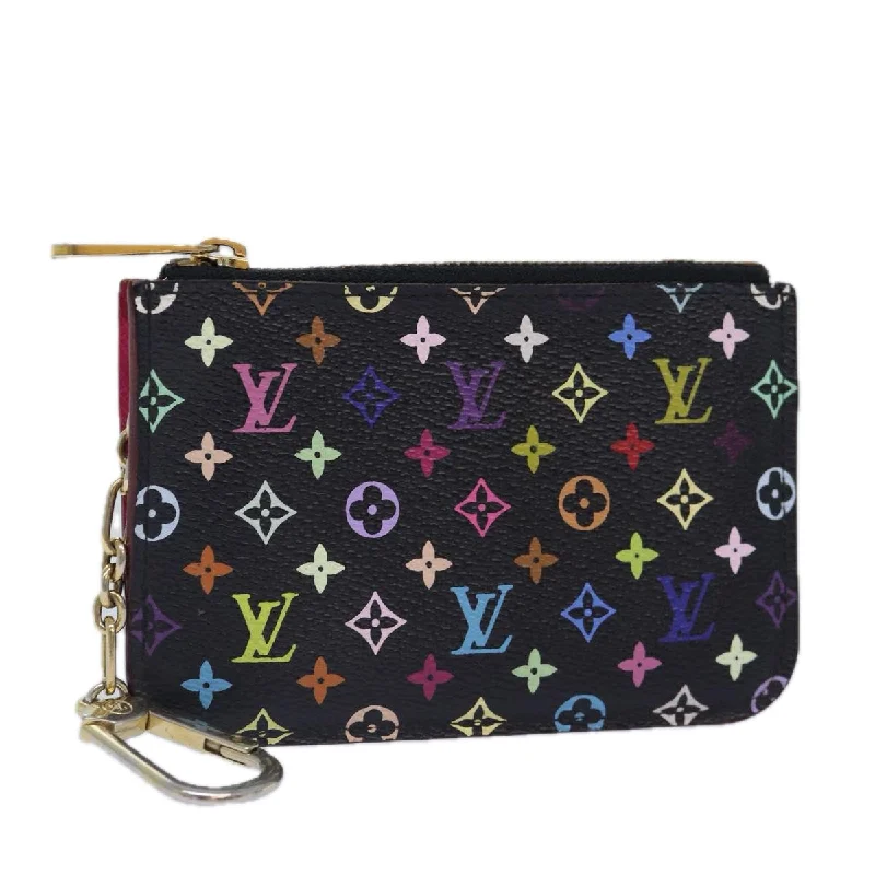 Louis Vuitton bags for singersLOUIS VUITTON Multicolor Pochette ClesNM Coin Purse Black M60279 LV Auth 86948