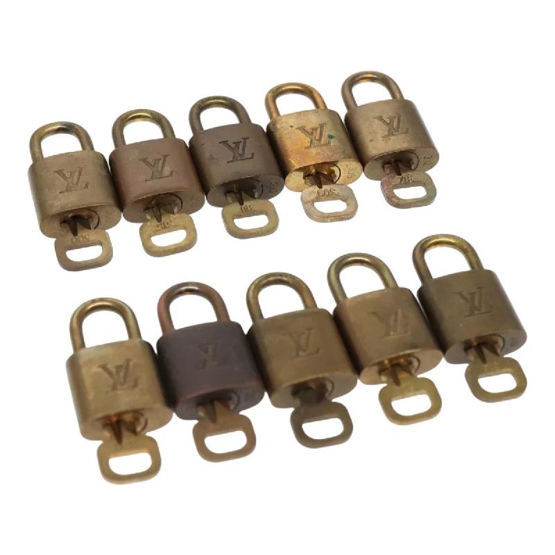 Louis Vuitton bags for yoga practitionersLOUIS VUITTON Padlock 10set metal Gold Tone LV Auth 87708