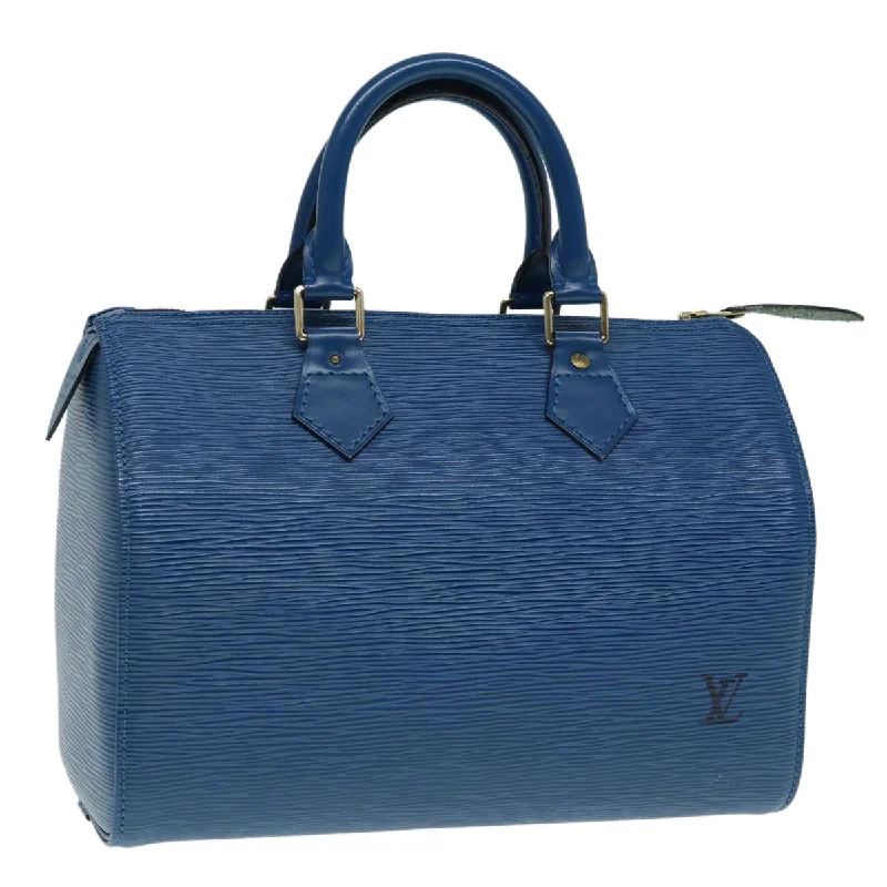 Louis Vuitton bags for city breaks in EuropeLOUIS VUITTON Epi Speedy 25 Hand Bag Toledo Blue M43015 LV Auth 82060A