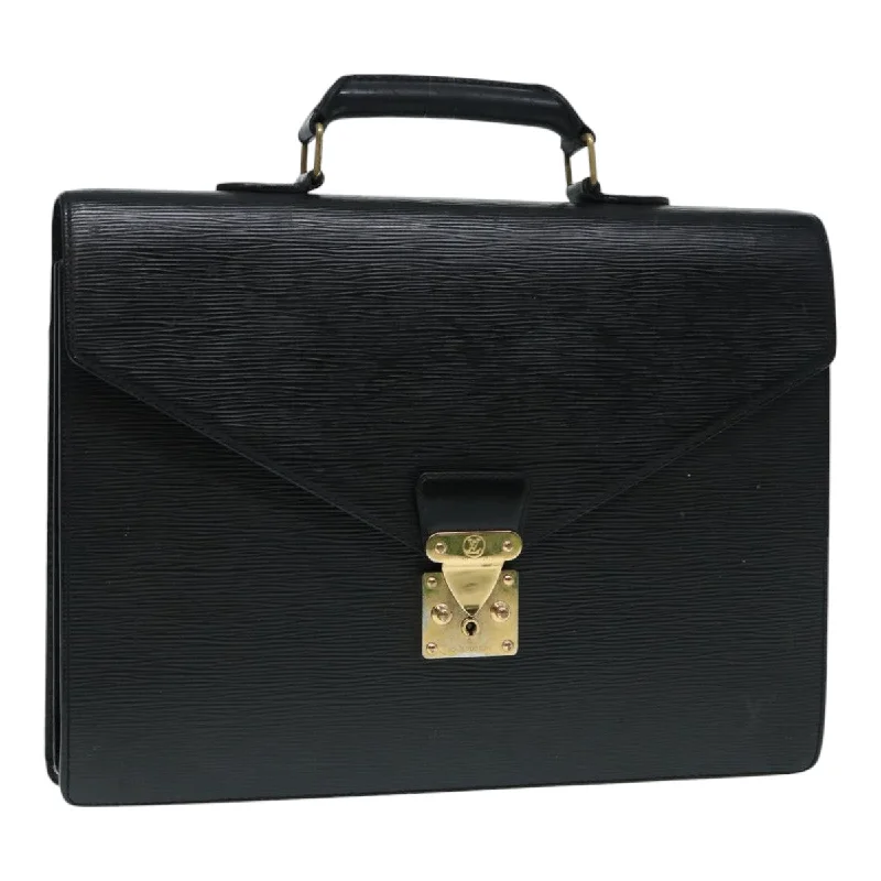 Louis Vuitton bags for solo travelersLOUIS VUITTON Epi Serviette Conseiller Briefcase Black M54422 LV Auth 87891