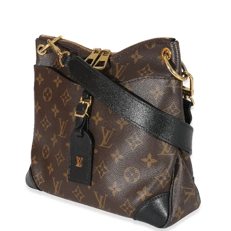 Louis Vuitton bags for yoga practitionersLouis Vuitton Black Leather Monogram Canvas Odeon PM