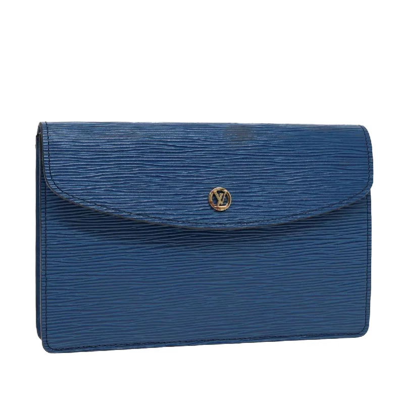 Louis Vuitton bags for doctorsLOUIS VUITTON Epi Montaigne 23 Clutch Bag Blue M52665 LV Auth 87392