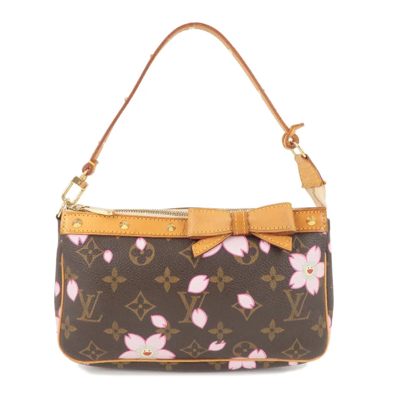 Louis Vuitton bags made of high - quality materialsLouis Vuitton Murakami Cherry Blossom Pochette Accessoires M92006