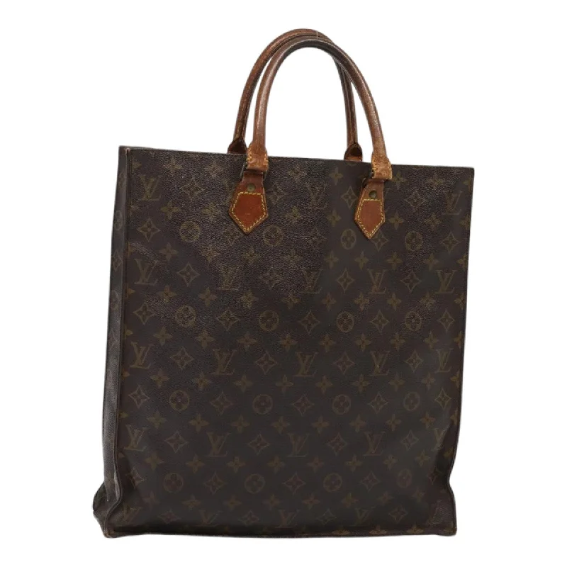 Louis Vuitton bags for family gatheringsLOUIS VUITTON Monogram Sac Plat Hand Bag M51140 LV Auth 87386