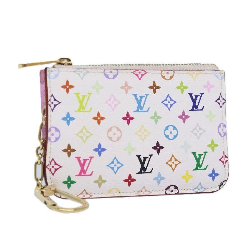 Louis Vuitton bags for single parentsLOUIS VUITTON Multicolor Pochette Cles NM Coin Purse White M93734 LV Auth 86947