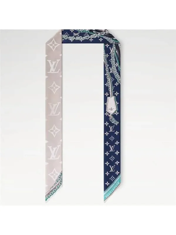 Louis Vuitton bags for vintage - inspired outfitsLouis Vuitton Ultimate Monogram Bandeau Scarf Blue Marine M77778