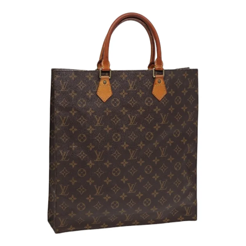 Louis Vuitton bags for petite womenLOUIS VUITTON Monogram Sac Plat Hand Bag M51140 LV Auth ki4734