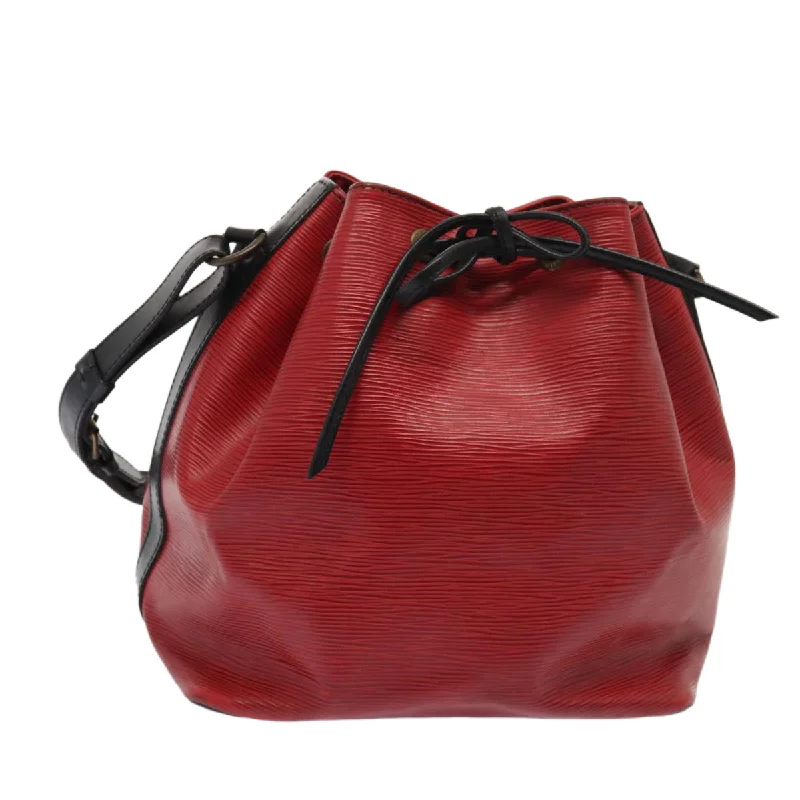 Louis Vuitton bags for twinsLOUIS VUITTON Epi Petit Noe Shoulder Bag By color Black Red M44172 LV Auth 87928