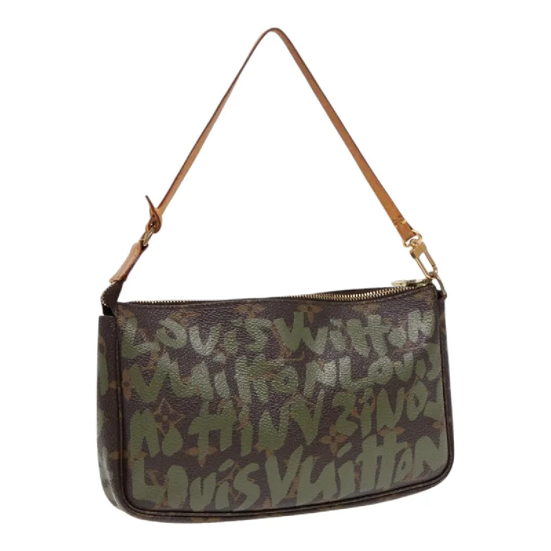 Louis Vuitton bags with monogram canvasLOUIS VUITTON Monogram Graffiti Pochette Accessoires Green M92191 LV Auth 87824