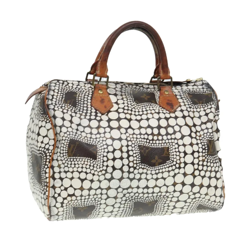 Louis Vuitton bags for teachersLOUIS VUITTON Monogram Yayoi Kusama Speedy 30 Hand Bag White M40690 Auth 86627