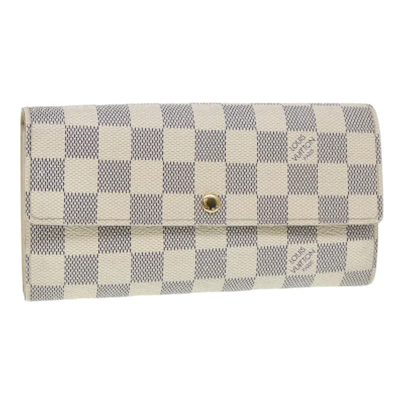 Louis Vuitton bags for twinsLOUIS VUITTON Damier Azur Portefeuille Sarah Long Wallet N63208 LV Auth 87471