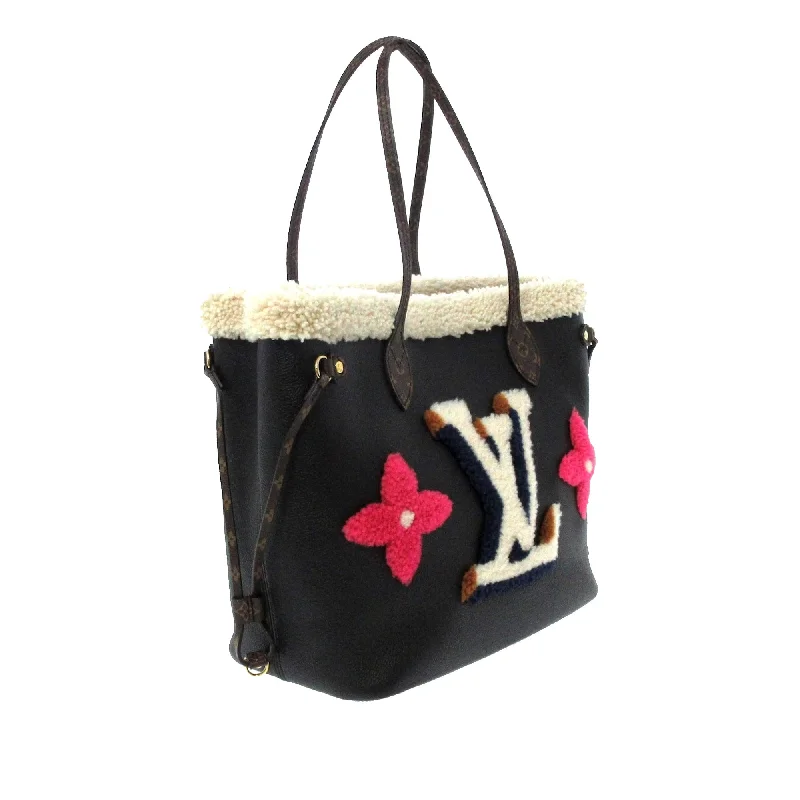 Louis Vuitton bags with spacious interiorsLouis Vuitton Neverfull Teddy MM Black Calfskin Sherling