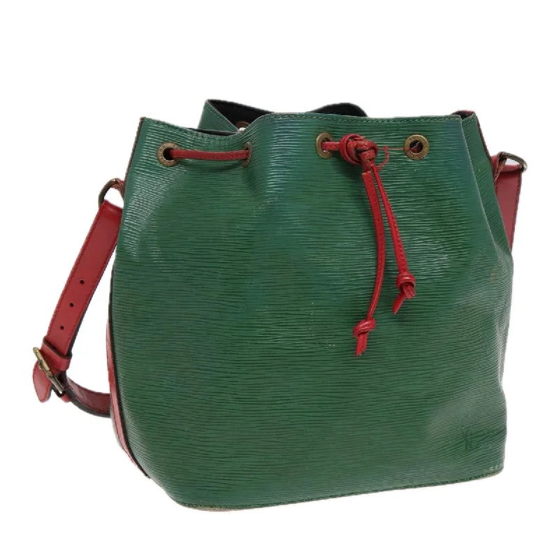 Louis Vuitton bags for art loversLOUIS VUITTON Epi Petit Noe Shoulder Bag Bicolor Green Red M44147 LV Auth 87503