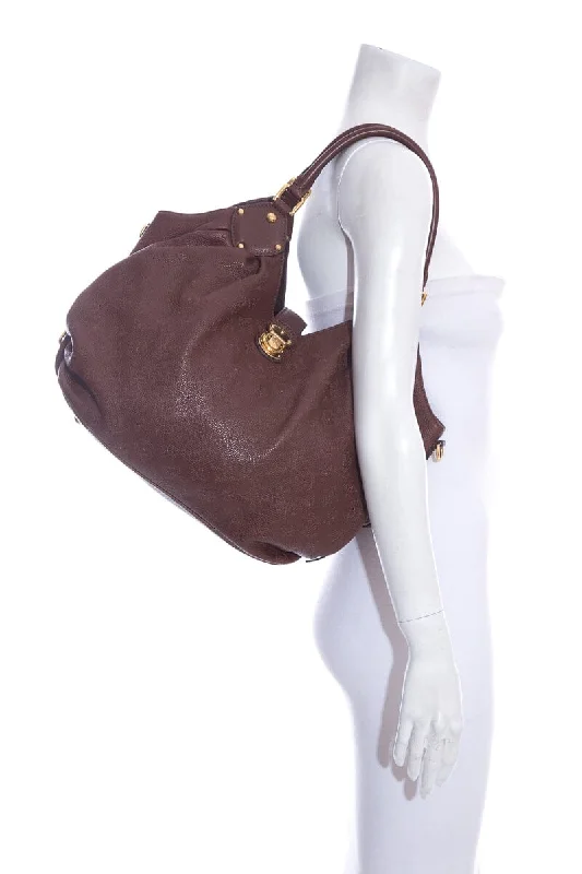 Louis Vuitton bags for cheerleadersLouis Vuitton Brown Leather Monogram Mahina Hobo Handbag