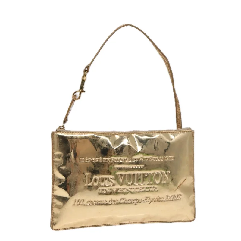 Louis Vuitton bags for college studentsLOUIS VUITTON Monogram Miroir Pochette Plat Clutch Bag Gold M95278 Auth 87860